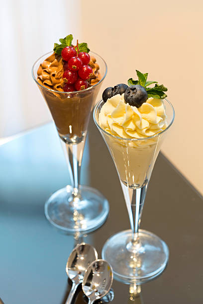 istock Chocolate and vanilla ice cream served on a table 533718404