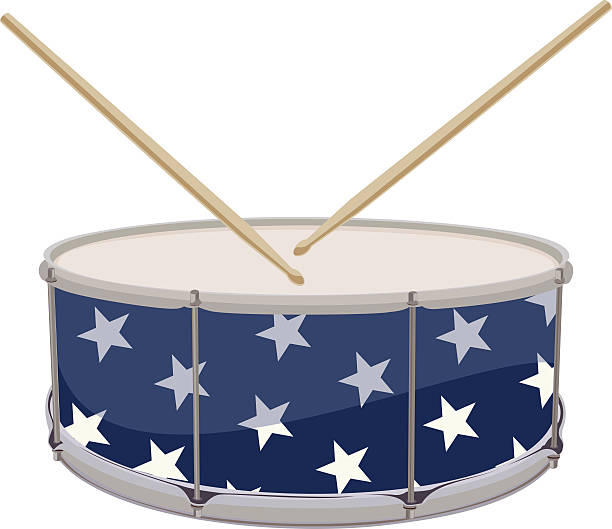 istock Drum painted in patriotic USA symbols. Vector illustration. 533718930