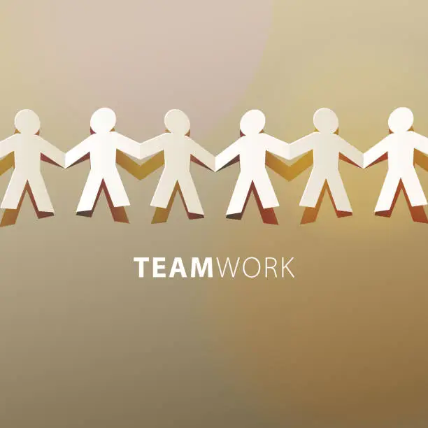 Vector illustration of Teamwork Concept Paper Cut