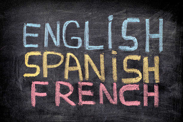 inglês, espanhol, francês - spanish culture teacher learning text imagens e fotografias de stock