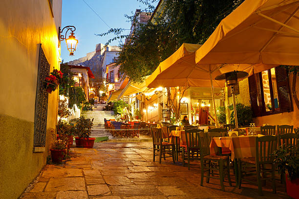 Athens, Greece. Streets of Plaka in centre of Athens, Greece. athens greece stock pictures, royalty-free photos & images