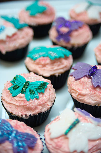 Butterfly Cupcakes stock photo