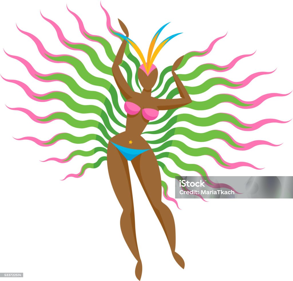 Samba dancer girl icon vector illustration Samba dancer girl colorful icon vector illustration. Brazilian carnival symbol. Carnival - Celebration Event stock vector