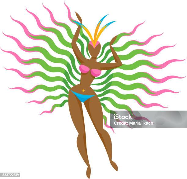 Samba Dancer Girl Icon Vector Illustration Stock Illustration - Download Image Now - Carnival - Celebration Event, Dancer, Adult