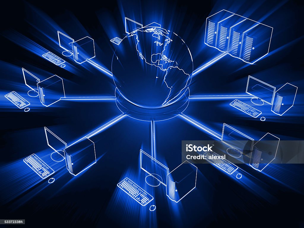 Computer Network Server Cloud Computing Concept Stock Photo - Download ...