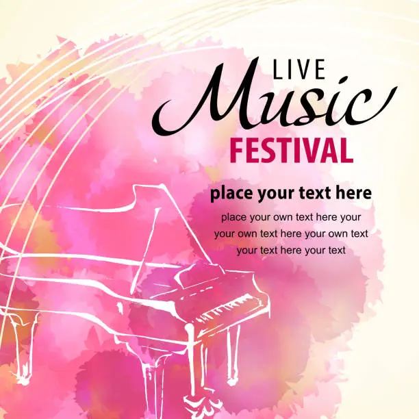 Vector illustration of Live Music Piano