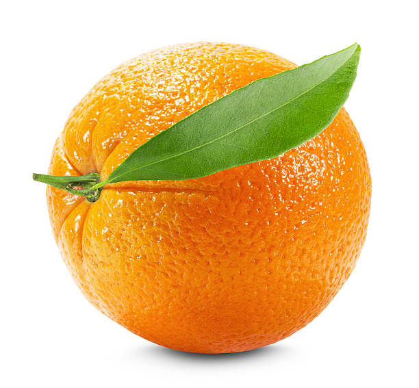 istock Orange with leaf isolated on the white background 533723955