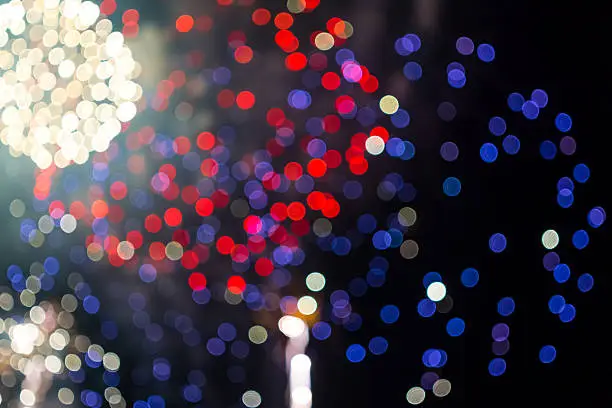 Photo of defocused coloured firework