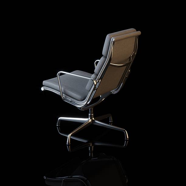istock Modern textile office armchair on black background 533726349