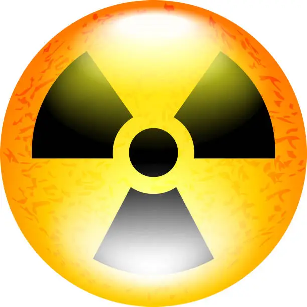 Vector illustration of Radioactive symbol isolated on white vector