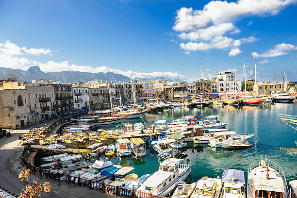 Old harbor in Kyrenia (Girne), Turkish Republic of Northern Cyprus. Kyrenia (Girne) Harbor  in Turkish Republic of Northern Cyprus. kyrenia photos stock pictures, royalty-free photos & images