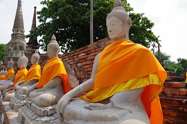 istock Old Buddha statue in temple at Ayutthaya 533727352