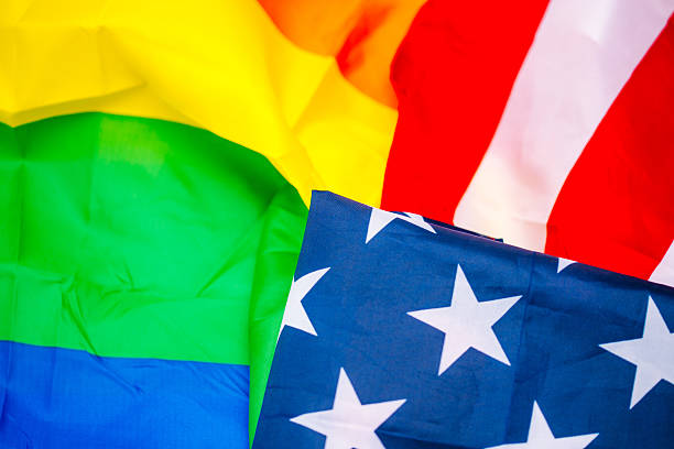 istock USA and rainbow gay pride flag 533728420