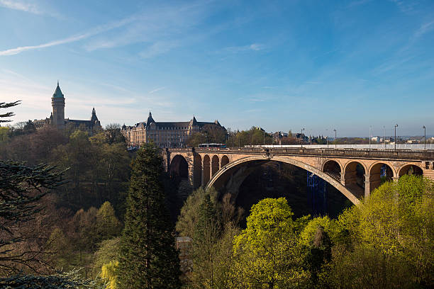 Pont Adolphe Bridge in Luxembourg City stock photo