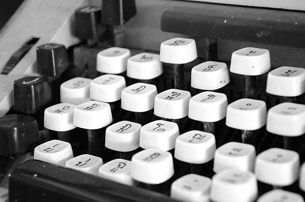 istock Very old typewriter Thai keys close up 533745067