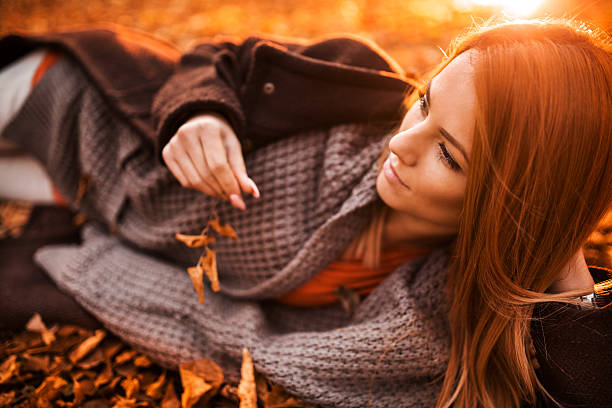 istock Pensive woman in autumn day. 533746343