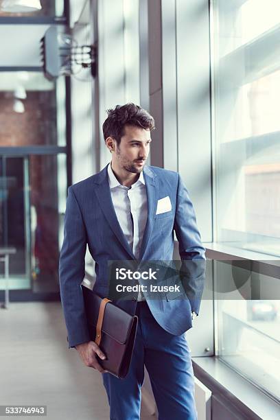 Elegant Businessman In The Office Stock Photo - Download Image Now - Briefcase, Elegance, Men