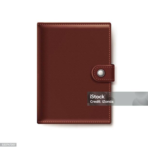 Brown Leather Wallet Isolated On White Background Stock Illustration - Download Image Now - 2015, Bank - Financial Building, Banking
