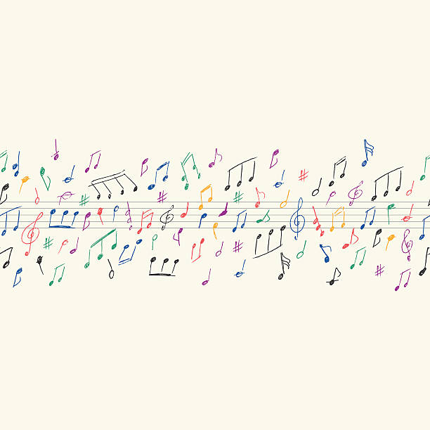 ilustrações de stock, clip art, desenhos animados e ícones de notas musicais sem costuras - sheet music musical note music pattern