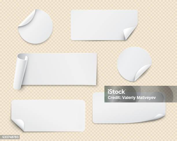 Vector White Stickers Stock Illustration - Download Image Now - 2015 ...