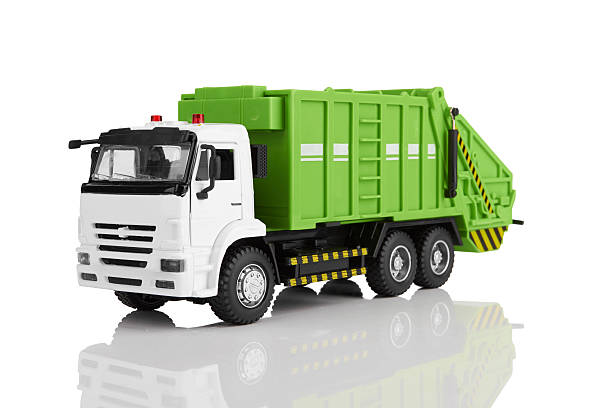 Garbage truck Garbage truck toy isolated on a white background utilize stock pictures, royalty-free photos & images