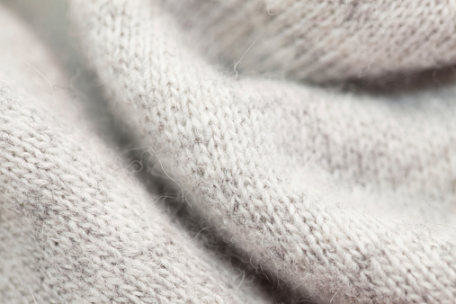 Close up of grey wool with shallow depth of field