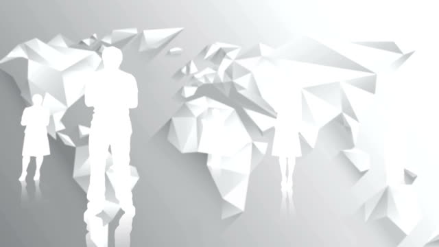 White silhouettes of business people