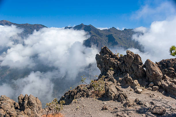 parco nazionale caldera de taburiente sull'isola di palma - la fuencaliente foto e immagini stock