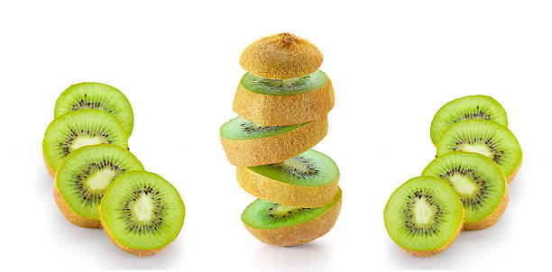 istock Kiwi fruit sliced and isolated on white background 533833544