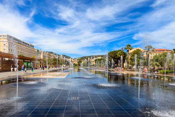 nice, promenade du paillon-france - city of nice photos et images de collection