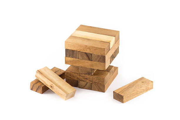 istock Wooden block. Tower Game with a Wooden on white background 533836232