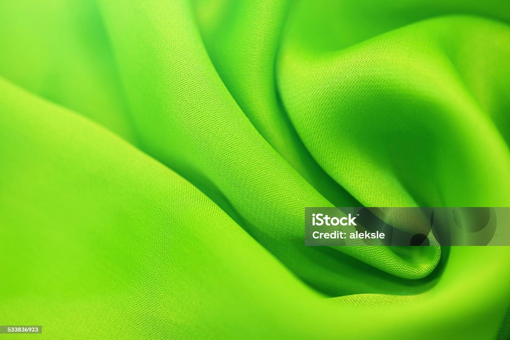 Satin textile Close up of green satin with shallow depth of field 2015 Stock Photo