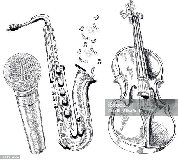 White Vector Instruments Musical Instruments Set On White Background Vector Illustration Stock ...
