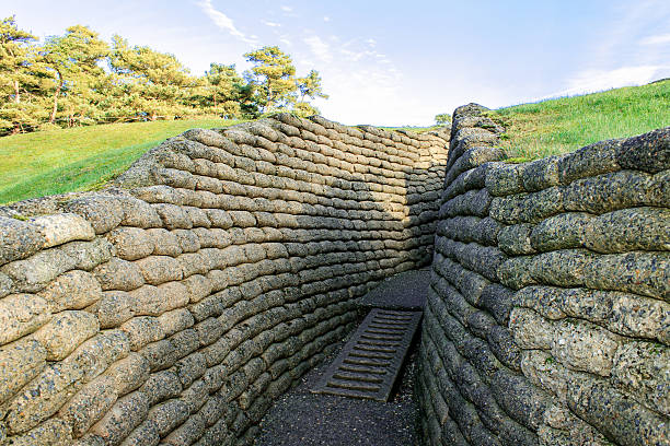 The trenches on battlefield of Vimy ridge France the trenches of the battlefield at Vimy France vimy memorial stock pictures, royalty-free photos & images