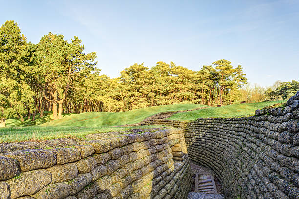 The trenches on battlefield of Vimy ridge France the trenches of the battlefield at Vimy France vimy memorial stock pictures, royalty-free photos & images