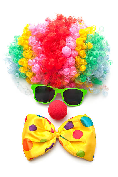 istock Funny face formed with wig, nose and glasses 533838143