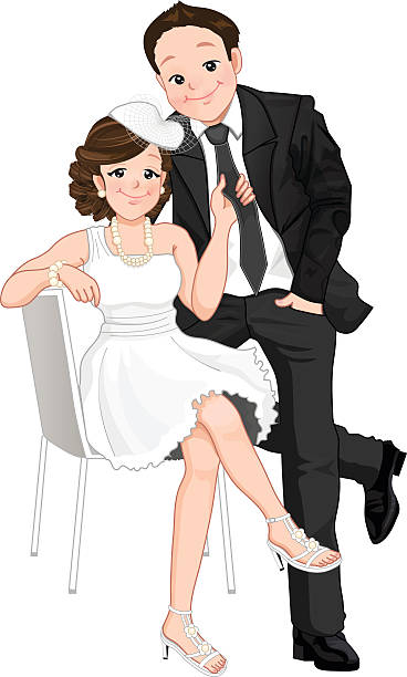 ilustraciones, imágenes clip art, dibujos animados e iconos de stock de dibujos animados de boda, la novia extracción de cortesía especiales de brida, aislado - bride women standing beauty in nature