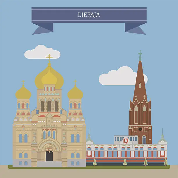 Vector illustration of Liepaja, Latvia