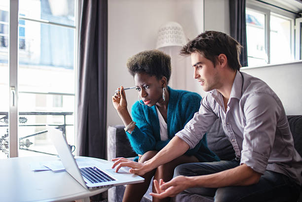 Business partners working at home