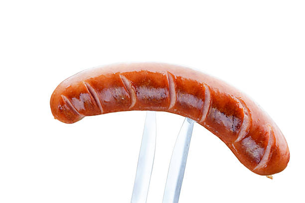delicious grilled sausage stock photo