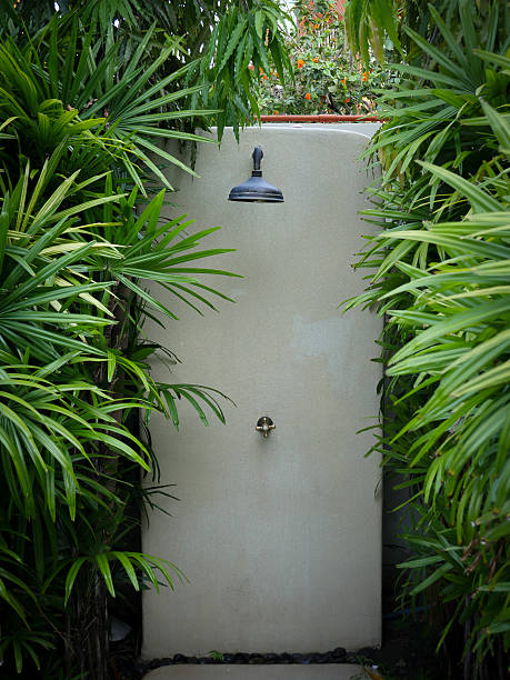 istock Outdoor Rain Shower in the Pool 533843168