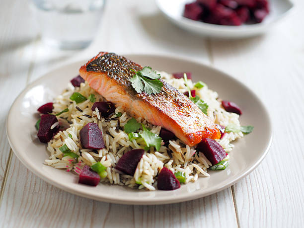 wild rice salad with salmon