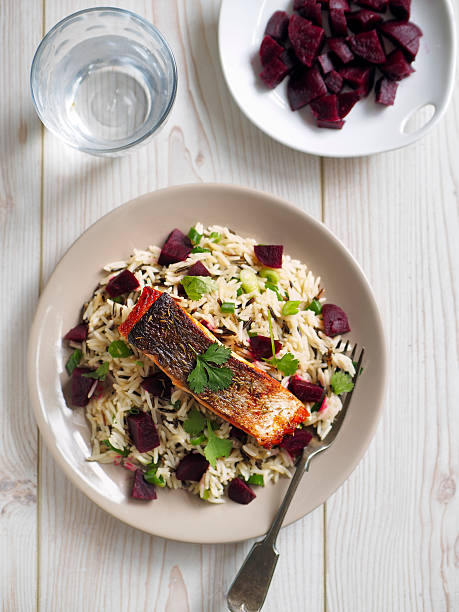 istock wild rice salad with salmon 533844564