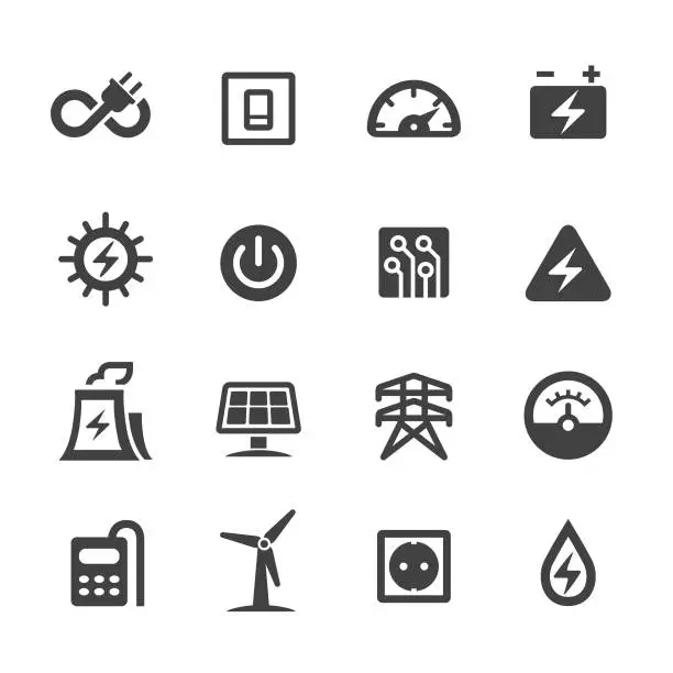 Vector illustration of Electricity Icons - Acme Series
