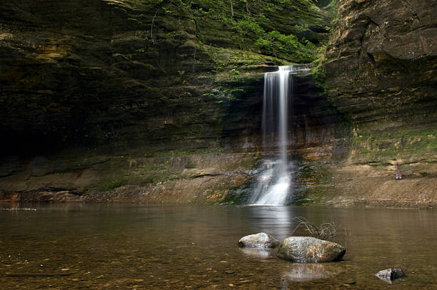 istock Wishing Well Waterfall into Lake at Matthiessen, Illinois 533845508