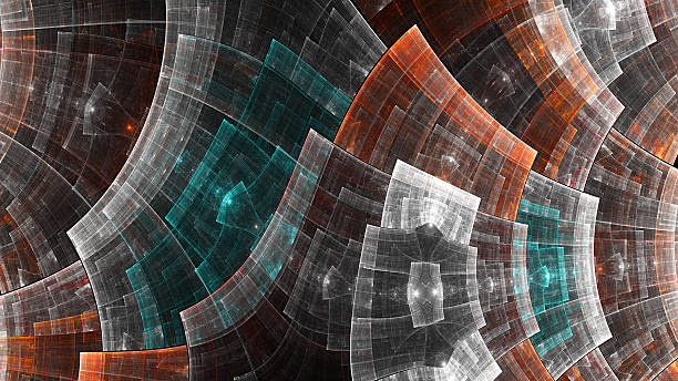 metalowe siatki. ochronne pola. - kaleidoscope fractal psychedelic abstract zdjęcia i obrazy z banku zdjęć