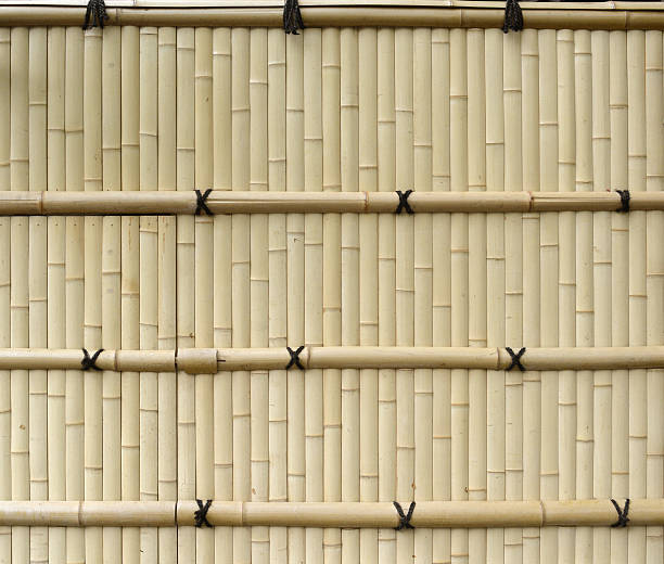 bamboo fence, japanese style stock photo