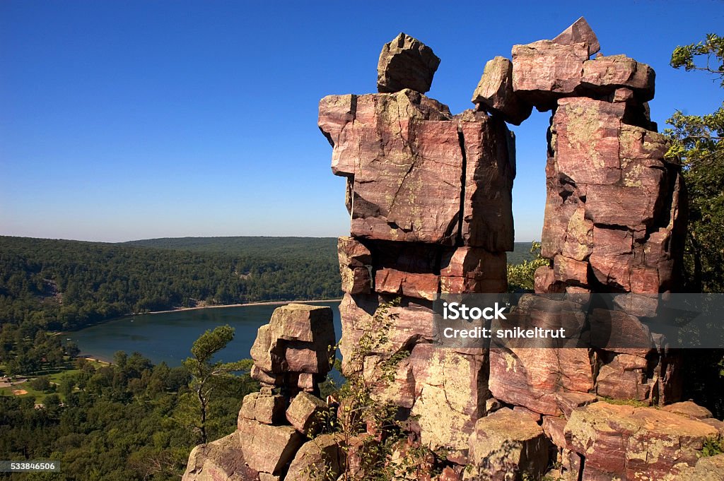 Doorway Rock Formation at Devil's Lake in Wisconsin Doorway Stock Photo