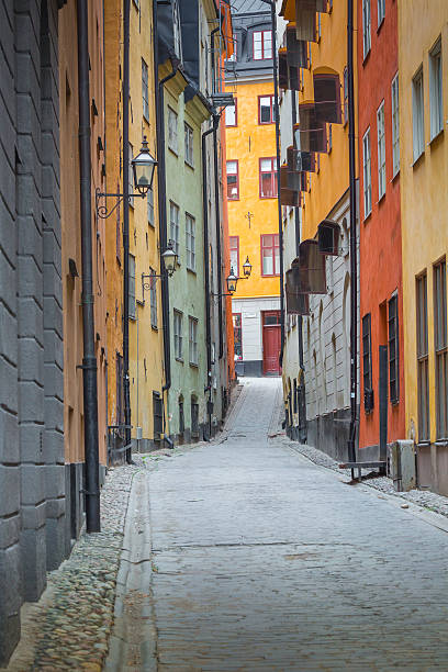 istock Colorful rustic Alley with Cobblestone road with a surrealistic 533846970