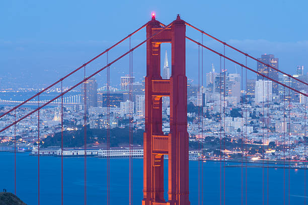 istock Golden Gate Bridge at Night with Transamerica Building 533847180